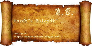 Mazák Bulcsú névjegykártya